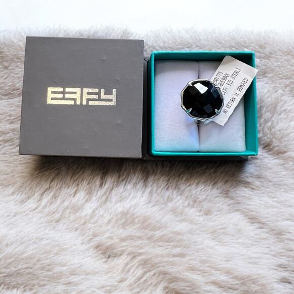 EFFY ENY Women's Sterling Silver & Onyx Ring - Size 7 NW - Picture 2 of 7